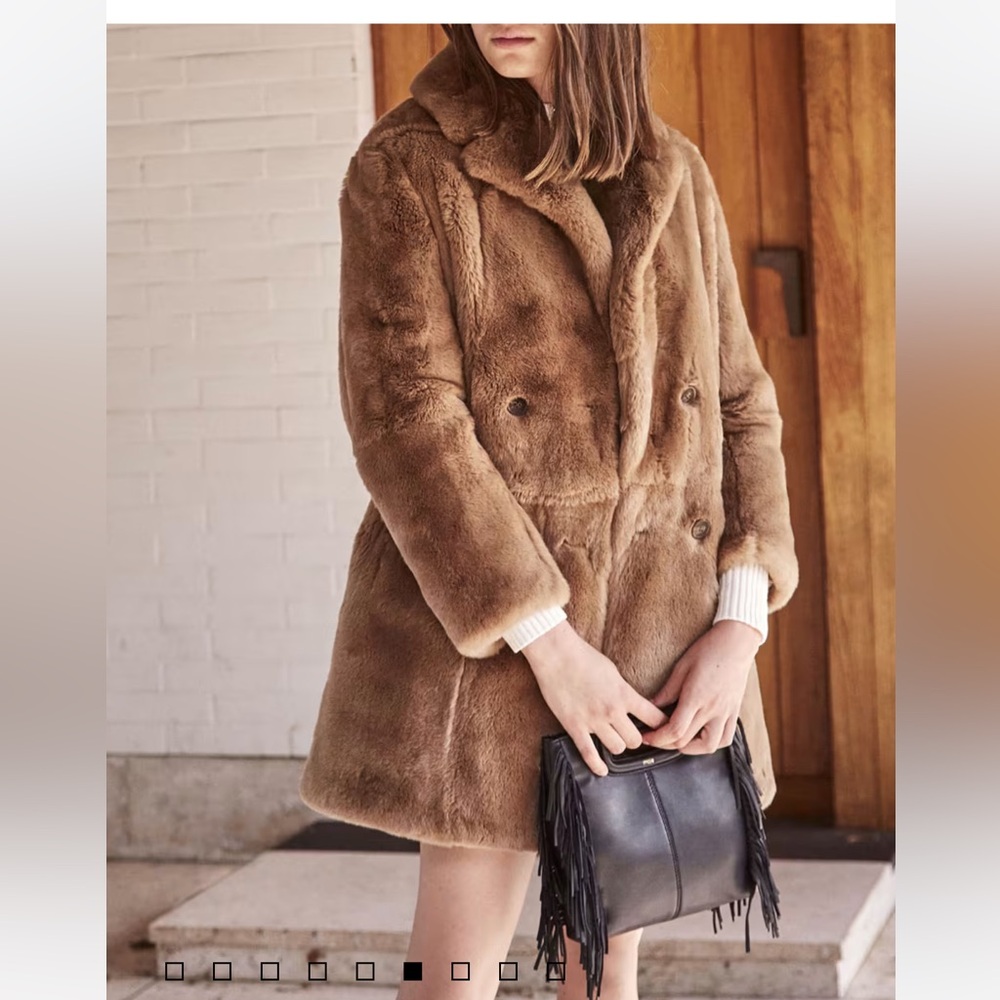 Maje Rabbit Coat Fur 36 Small nwt